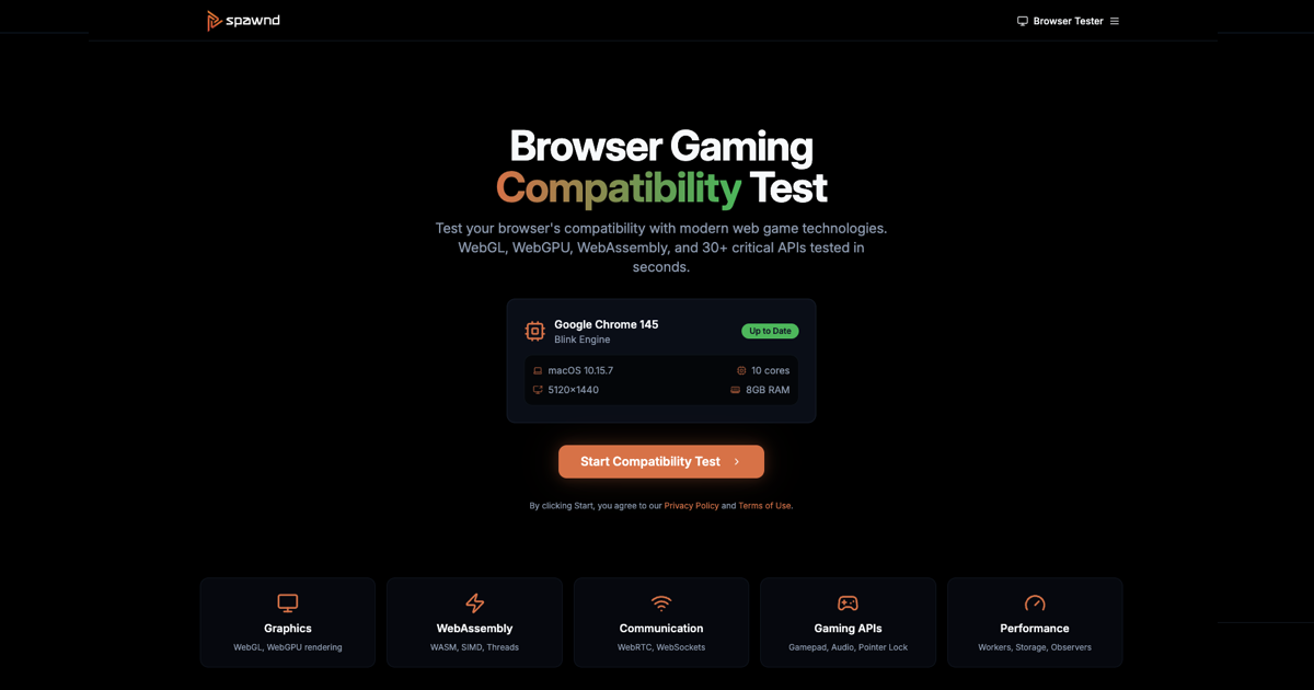 Browser Game Compatibility Test | Spawnd